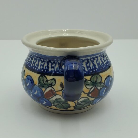 Polish Pottery Tuscan Grapes Cream & Sugar Set Grapes Creamer and Sugar Bowl - Picture 8 of 16